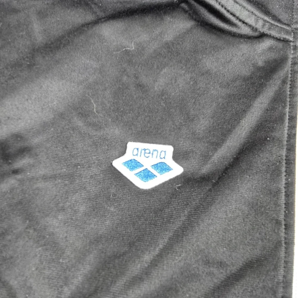 Arena Track Jacket Mens Medium Black‎ White Team Oversize Full Zip Retro Logo